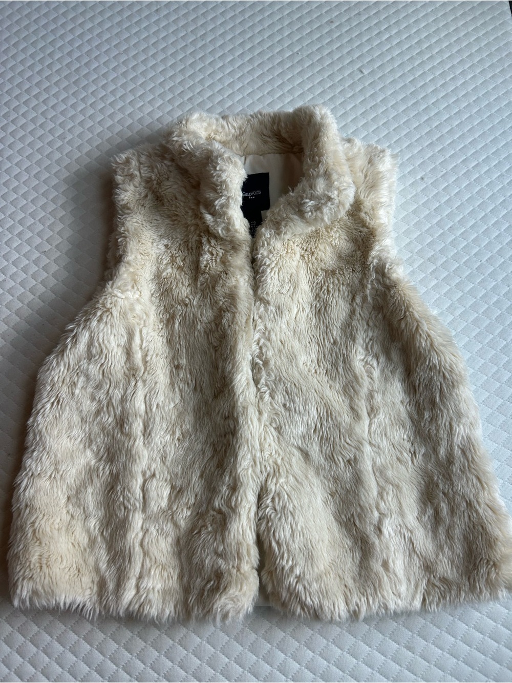 GAP Kids Cream Faux Fur Kids Vest